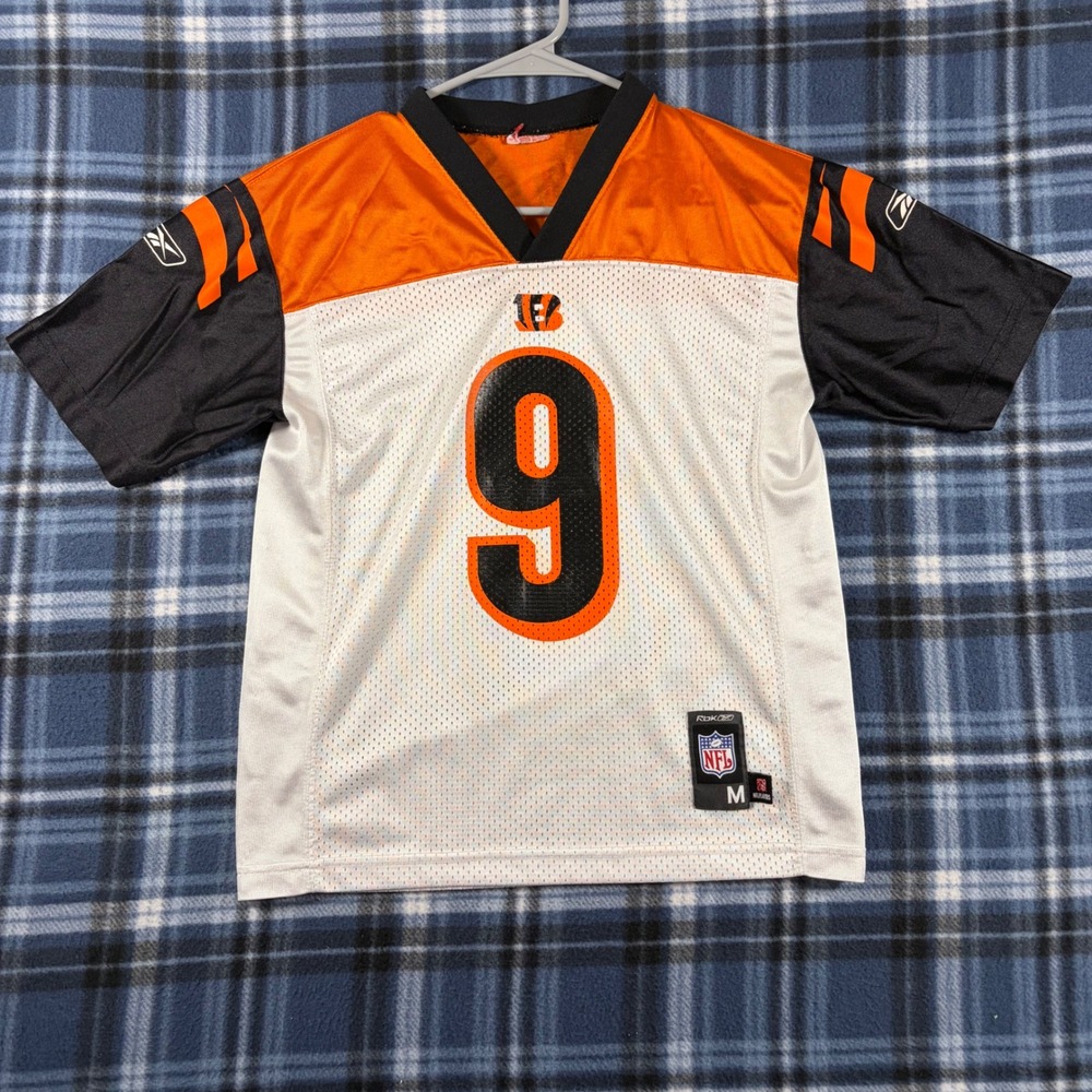 Reebok NFL Cincinnati Bengals Carson Palmer 9 Jersey Youth Medium White Orange